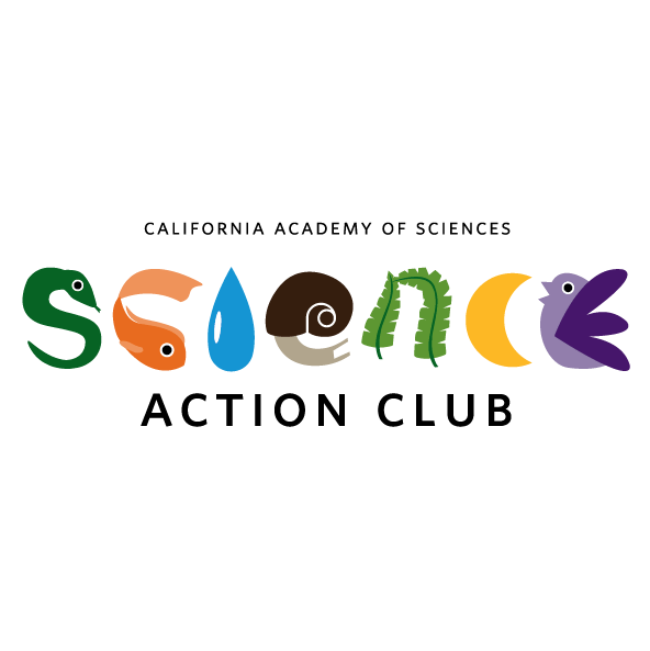 Science Action Club logo featuring letters shaped like various animals and natural elements.
